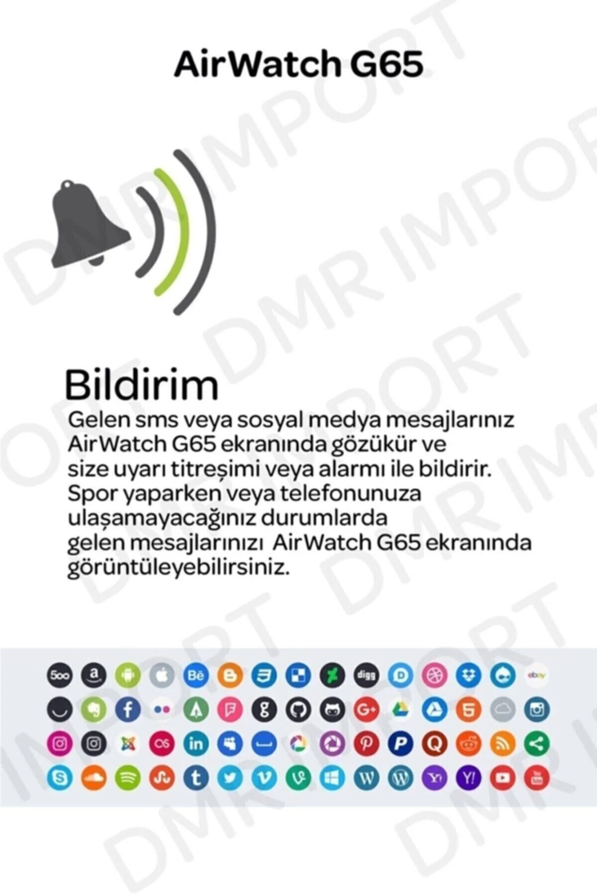 G65l Akıllı Saat Suya Dayanıklı Ateş &amp; Nabız Ölçer Çok Fonksiyonlu Ios Ve Android Uyumlu - pazariz Görsel 3