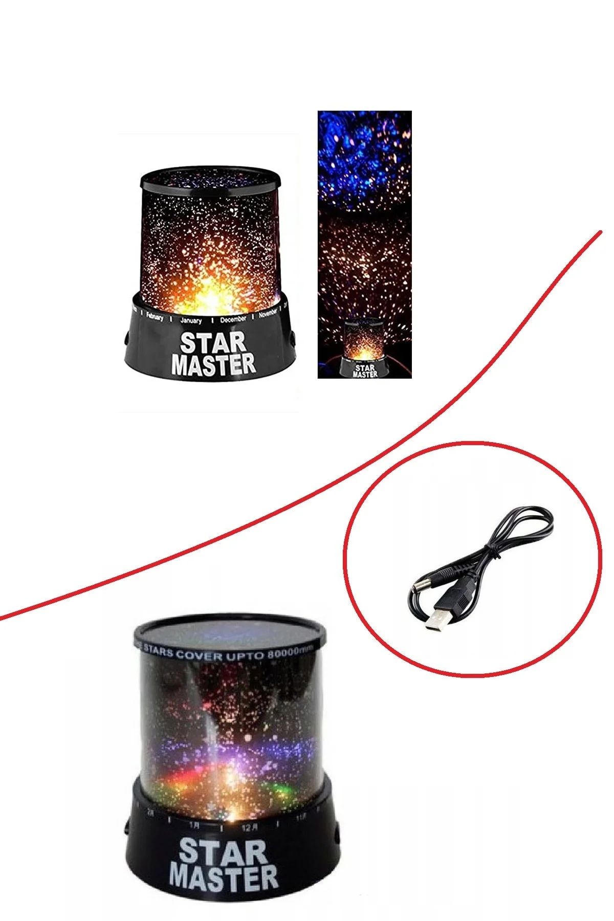 Star Master Projeksiyon Gece Lambası (kablolu)