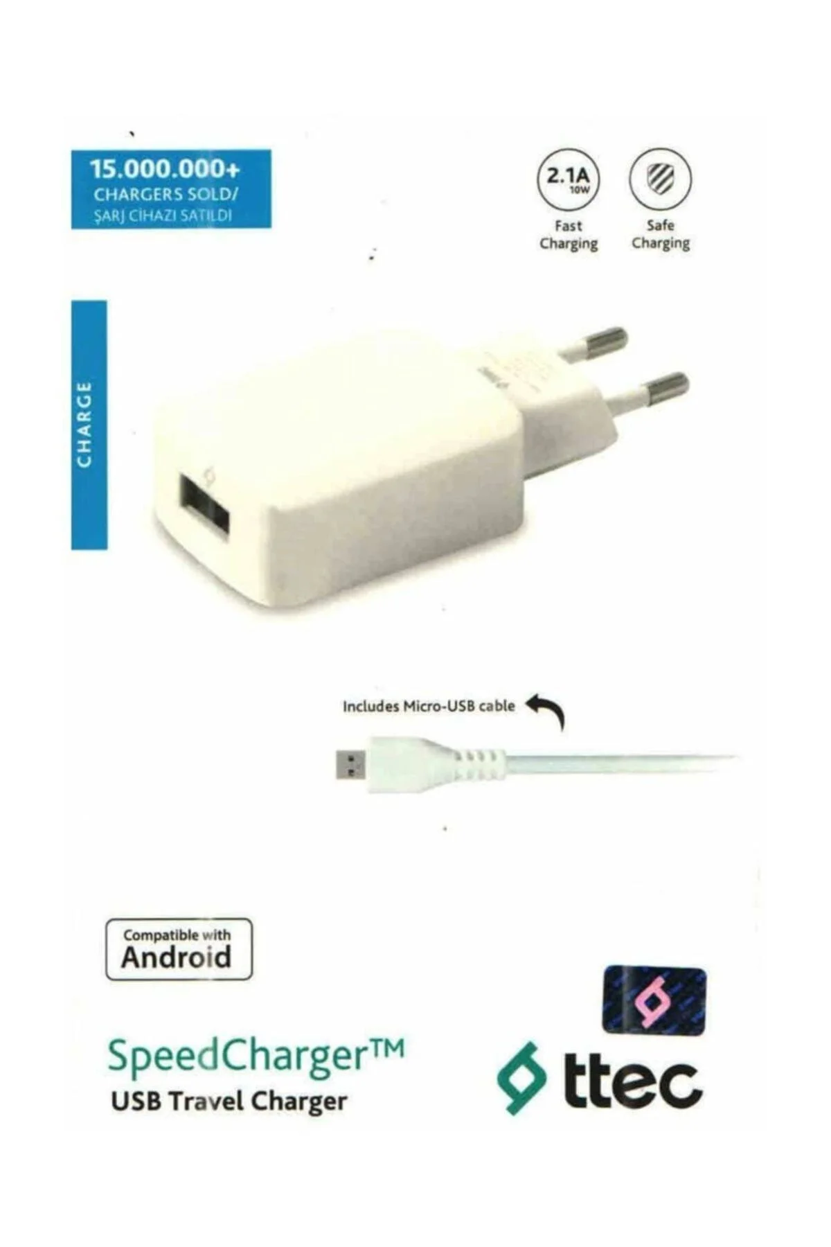 Ttec Hızlı Şarj 2.1a Micro-usb Şarj Aleti Samsung Htc Lg Sony
