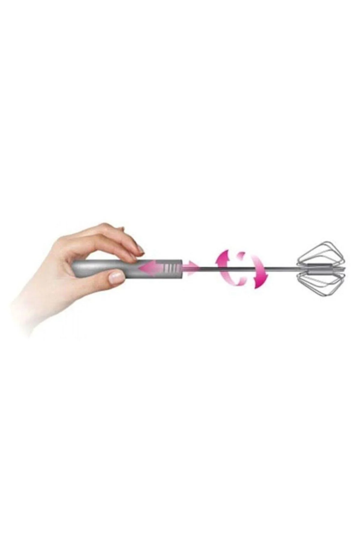 Metal Mikser Çırpıcı 30 Cm Karıştırıcı Bas Çek Çırp Mor - pazariz Görsel 5