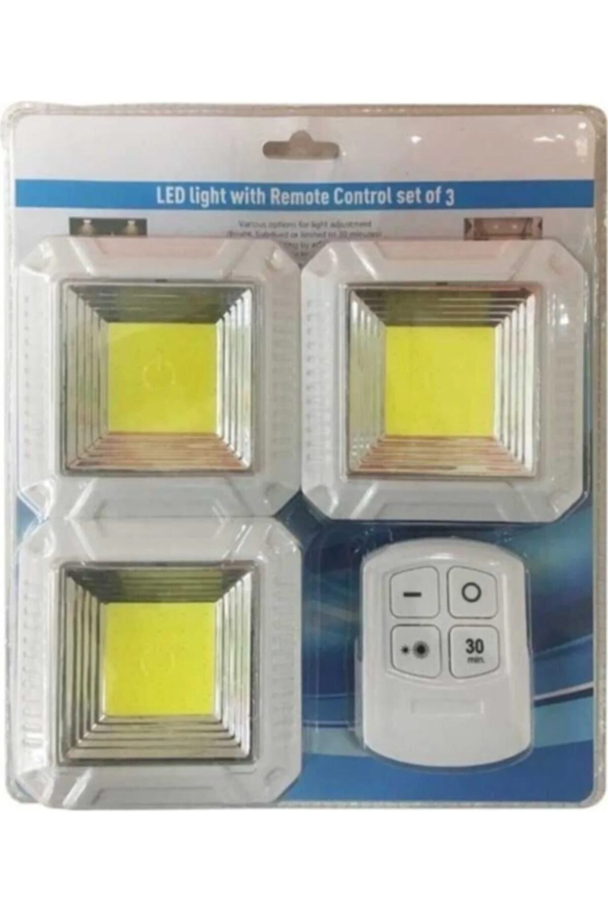 Uzaktan Kumandalı 3 Lü Spot Led Lamba Kablosuz Pilli Işıldak - pazariz Görsel 3