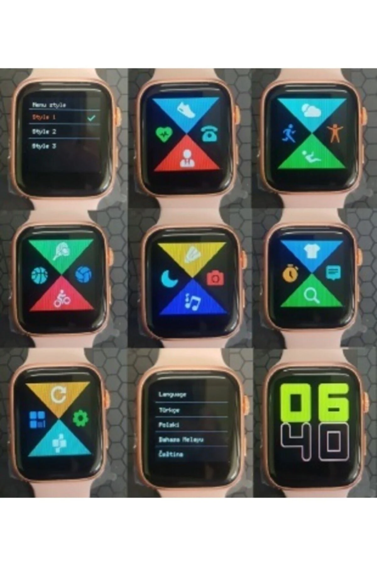 T500 Akıllı Saat Ios/android Uyumlu Samrt Watch Pembe - pazariz Görsel 4