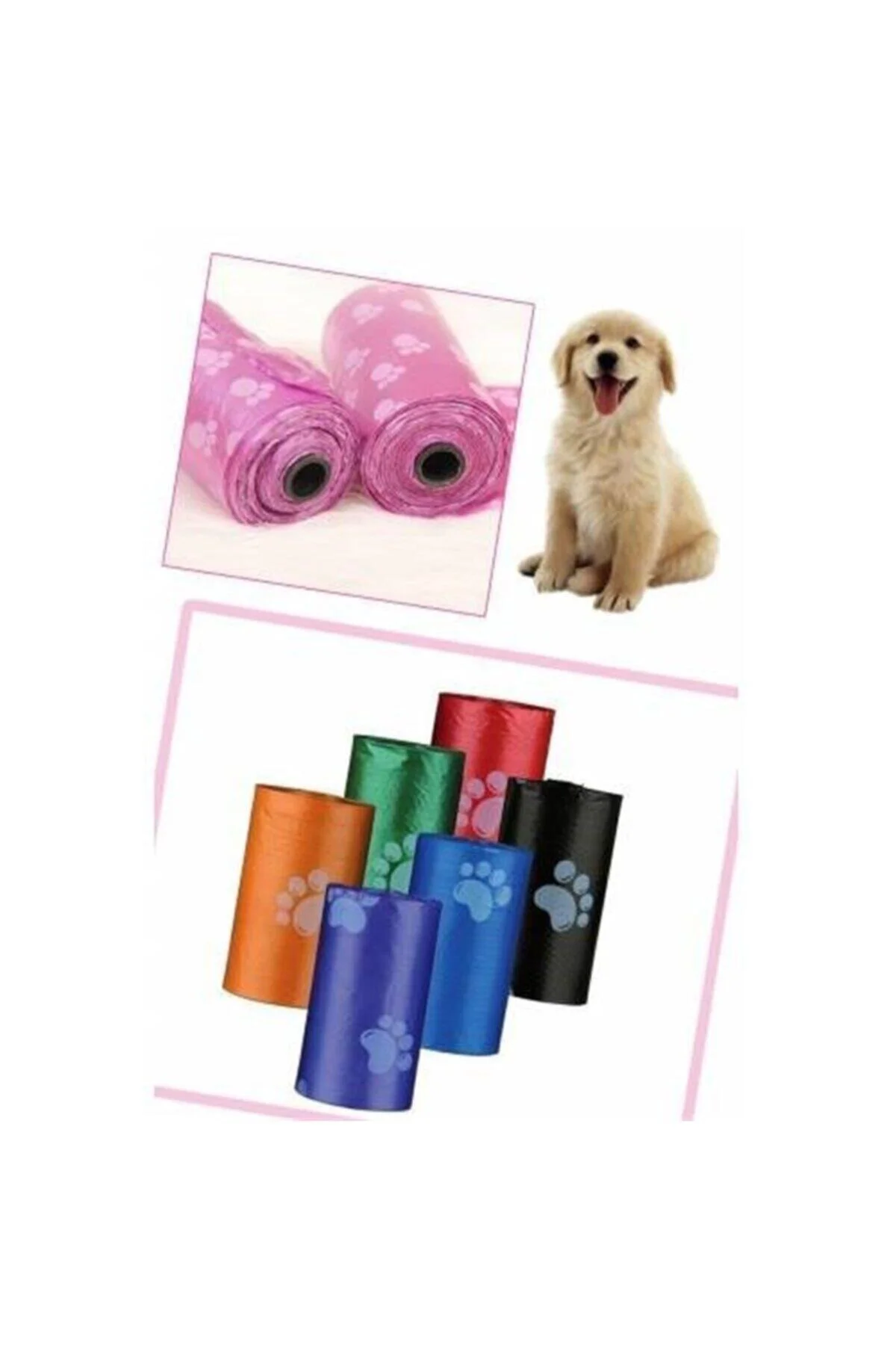 5 Metre El Frenli Otomatik Köpek Gezdirme Tasması ve Kedi Köpek Kaka Poşeti Torbası - pazariz Görsel 4