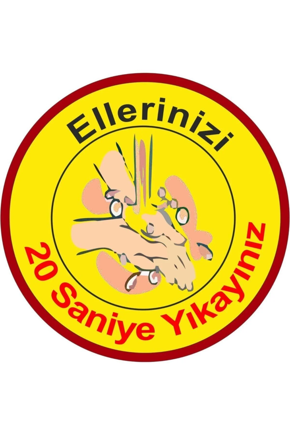 Sarı Ellerinizi Yıkayınız Uyarı Levhası 25x25 cm 5 Adet