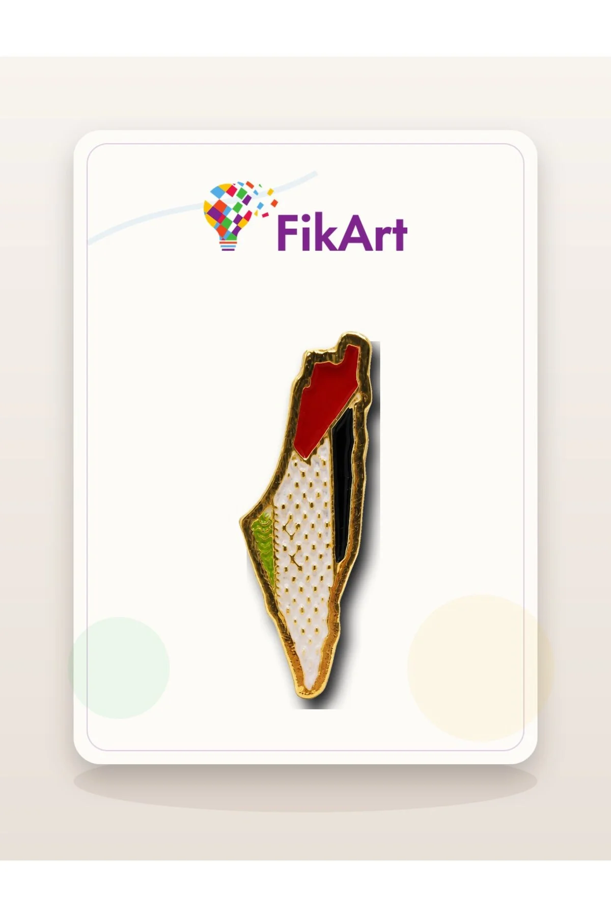 Kırmızı Filistin Haritası Broş