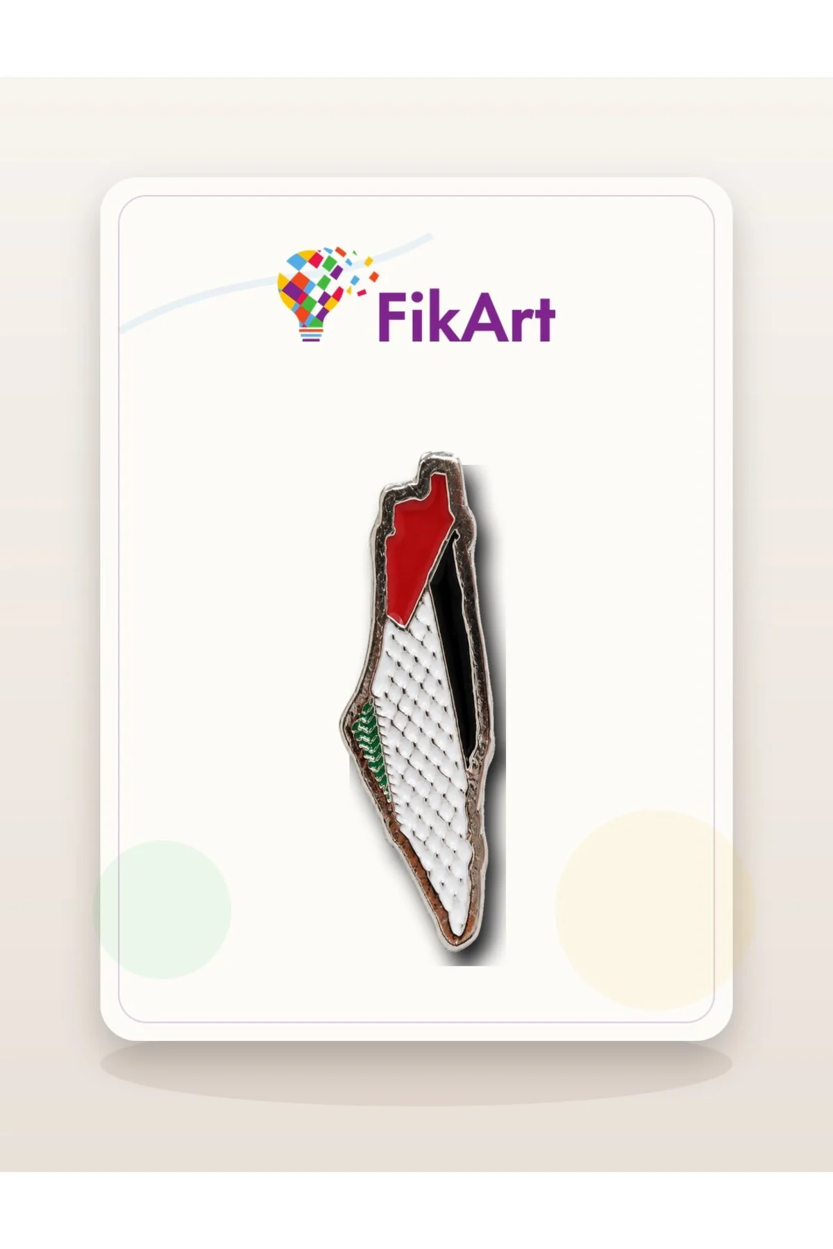 Kırmızı Kefiye Filistin Haritası Broş