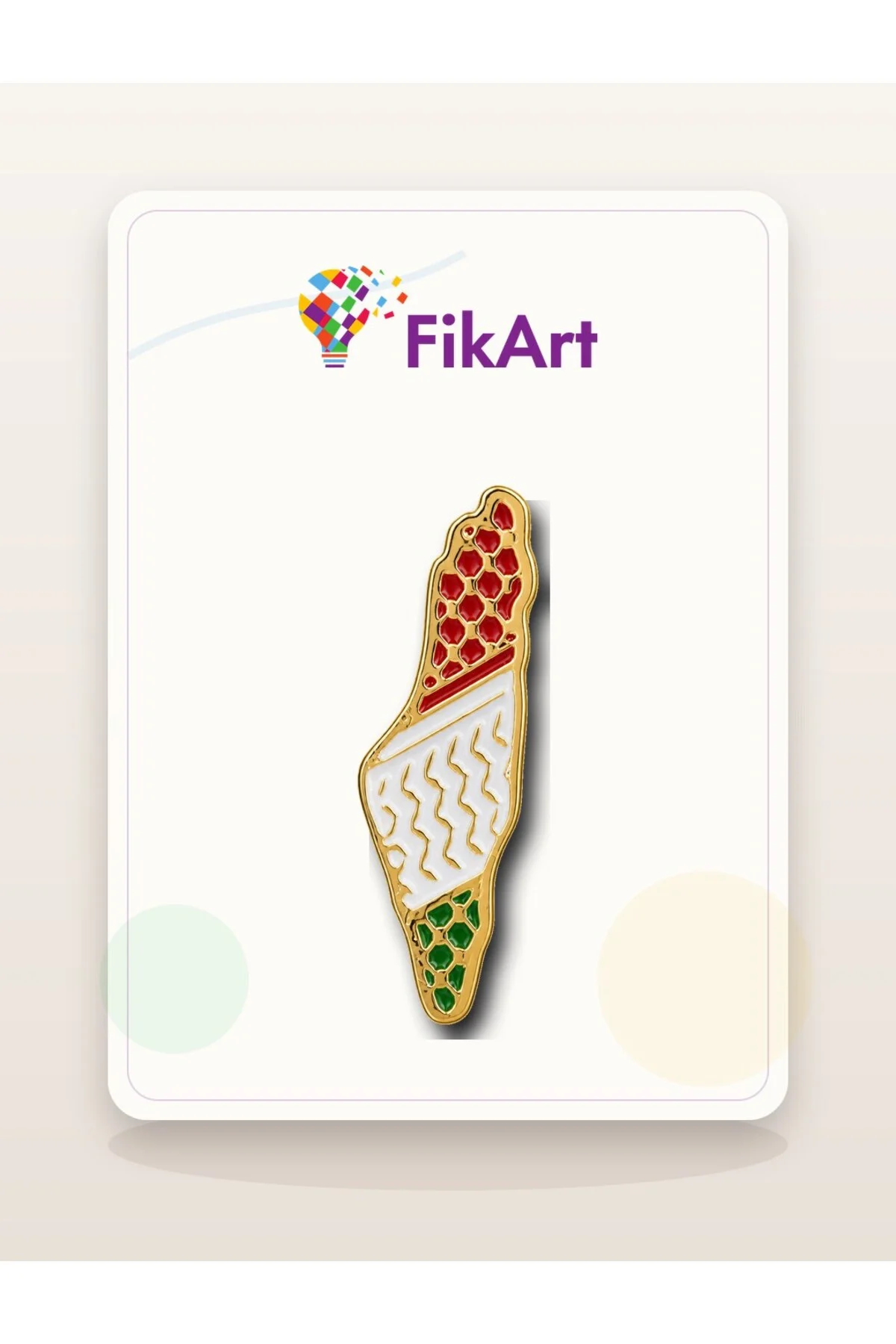 Desenli Filistin Haritası Broş