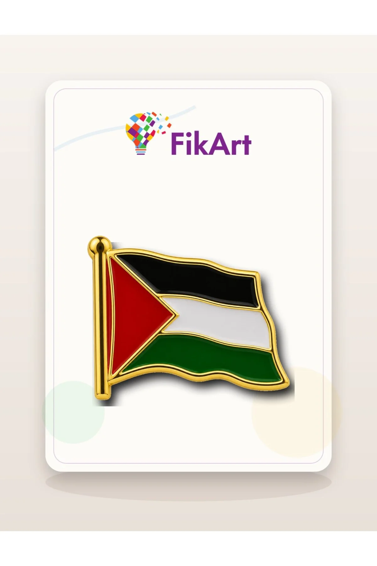 Altın Çerçeveli Filistin Bayrağı Broş