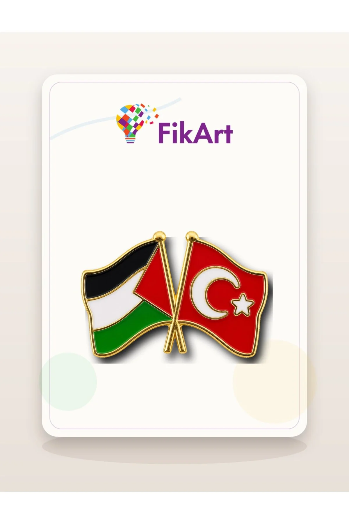 Türkiye Filistin Kardeşlik Bayrak Broş