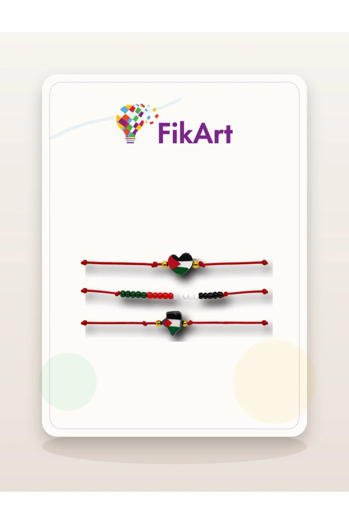 Filistin Temalı Üçlü Bileklik Seti