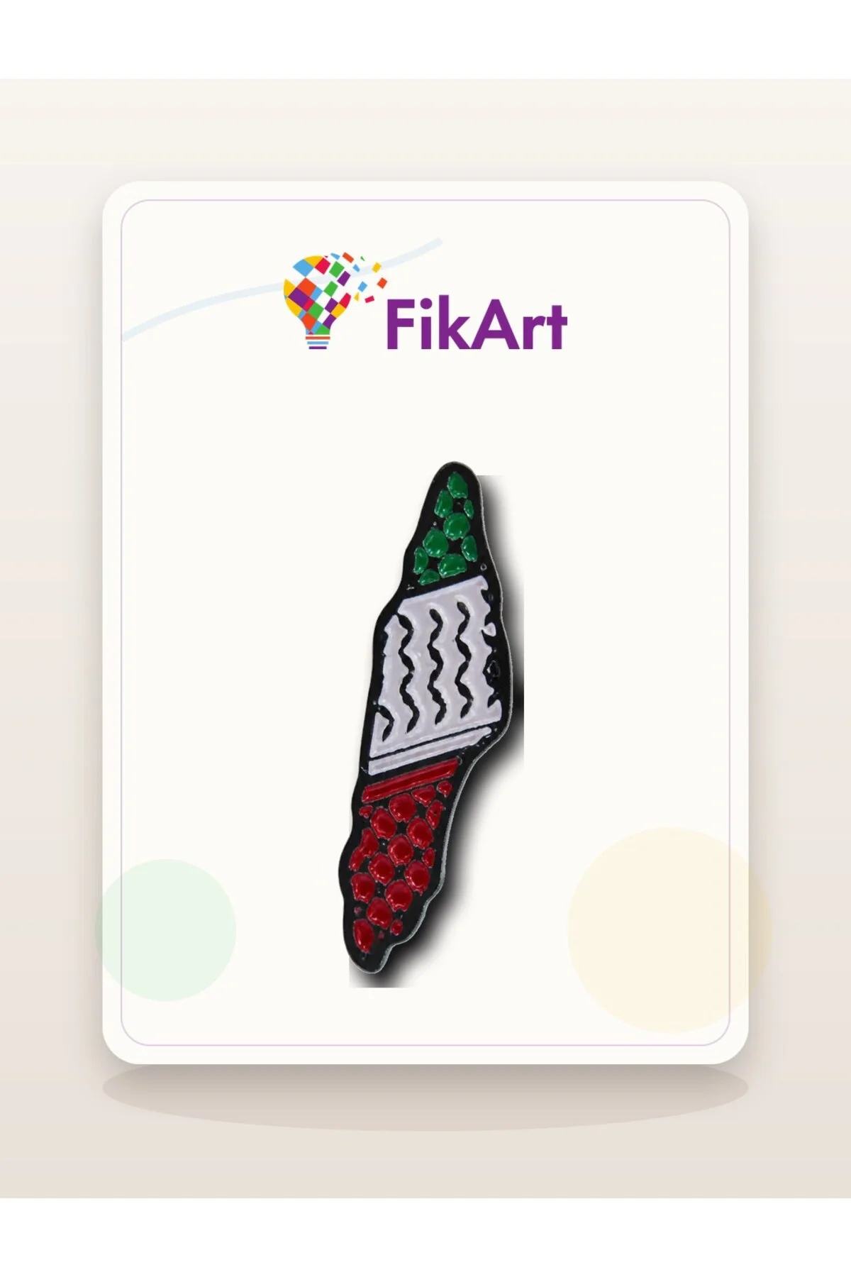 Filistin Haritası Kefiye Desenli Broş