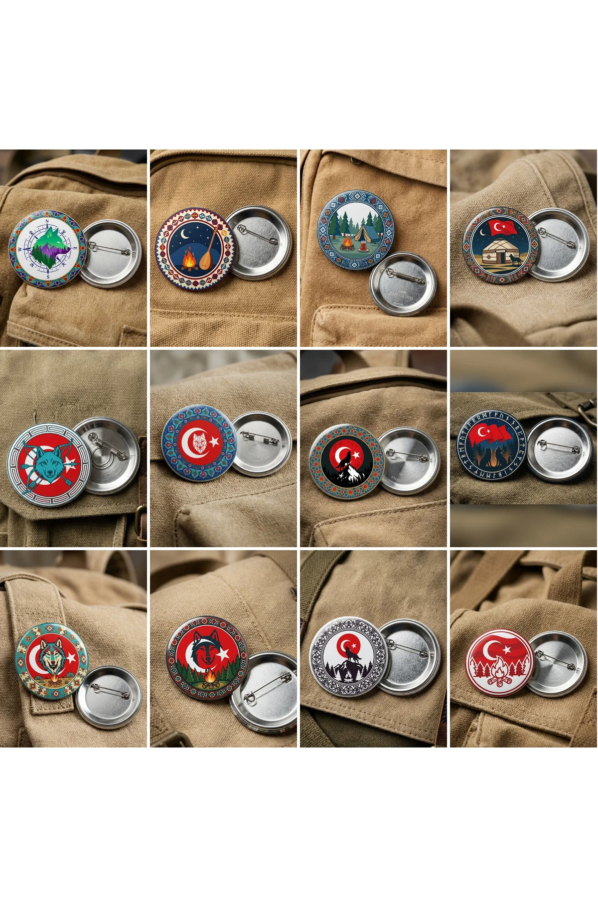 Tüm Türkçü Modeller Eksiksiz Mega Seri 36'lı Tam Paket 58mm Buton Rozeti Seti - Fikart Görsel 2