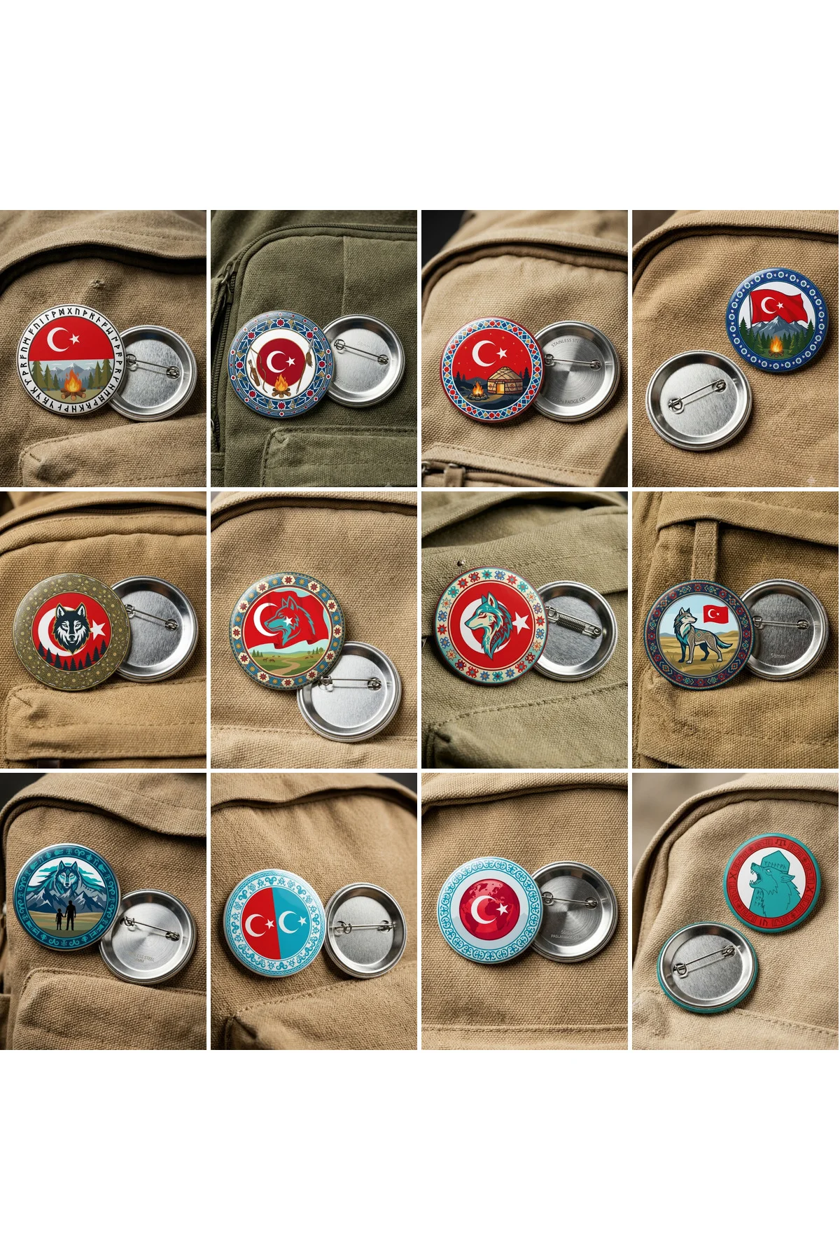 Tüm Türkçü Modeller Eksiksiz Mega Seri 36'lı Tam Paket 58mm Buton Rozeti Seti - Fikart Görsel 3