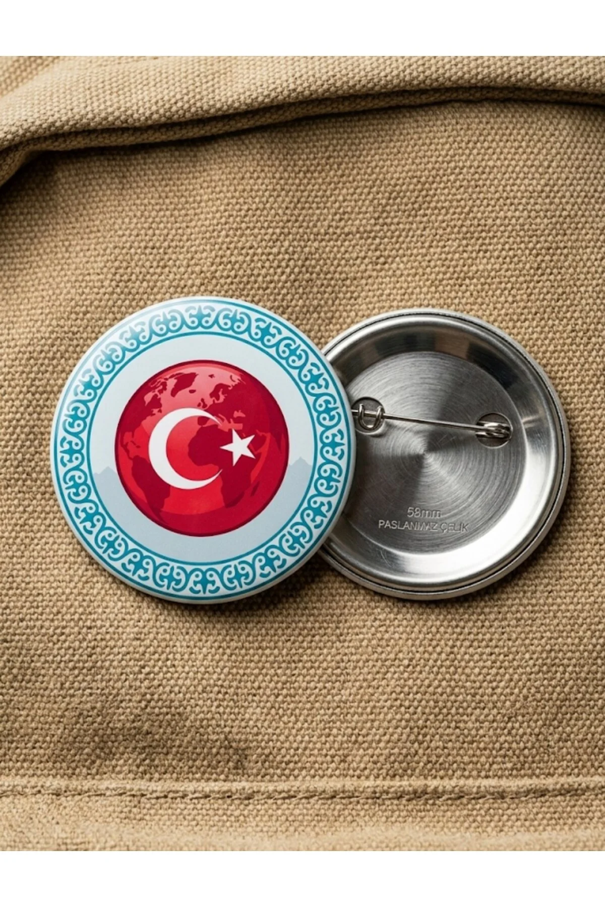 Şanlı Türk Bayrağı ve Vatansever Özel Koleksiyonu 5'li Paket 58mm Buton Rozeti Seti - Fikart Görsel 6