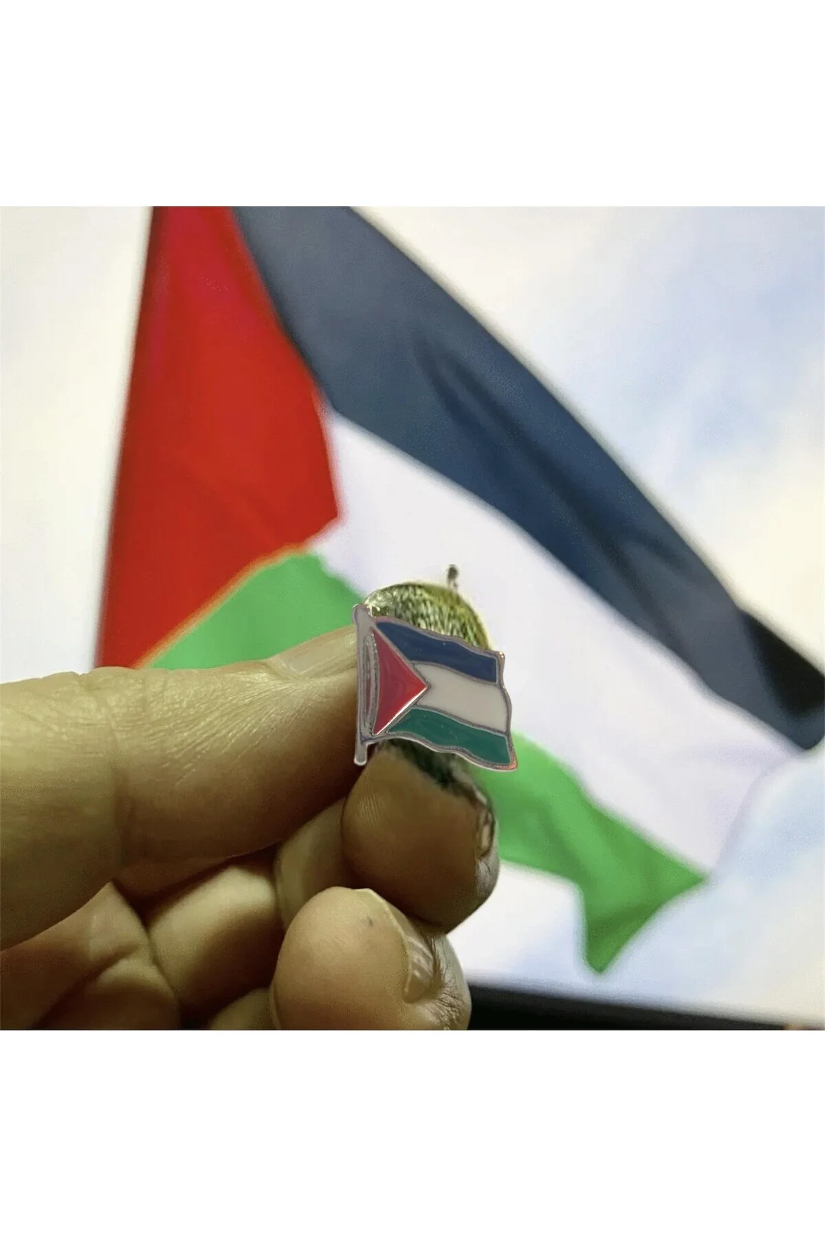 Filistin Bayrağı Kudüs - Palestine Metal Yaka İğnesi Rozet Gümüş 5 Adet - Yuchicly Görsel 4