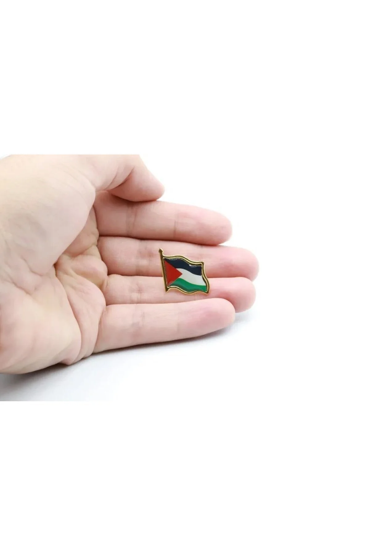 Filistin Bayrağı Kudüs - Palestine Metal Yaka İğnesi Rozet Gümüş 5 Adet