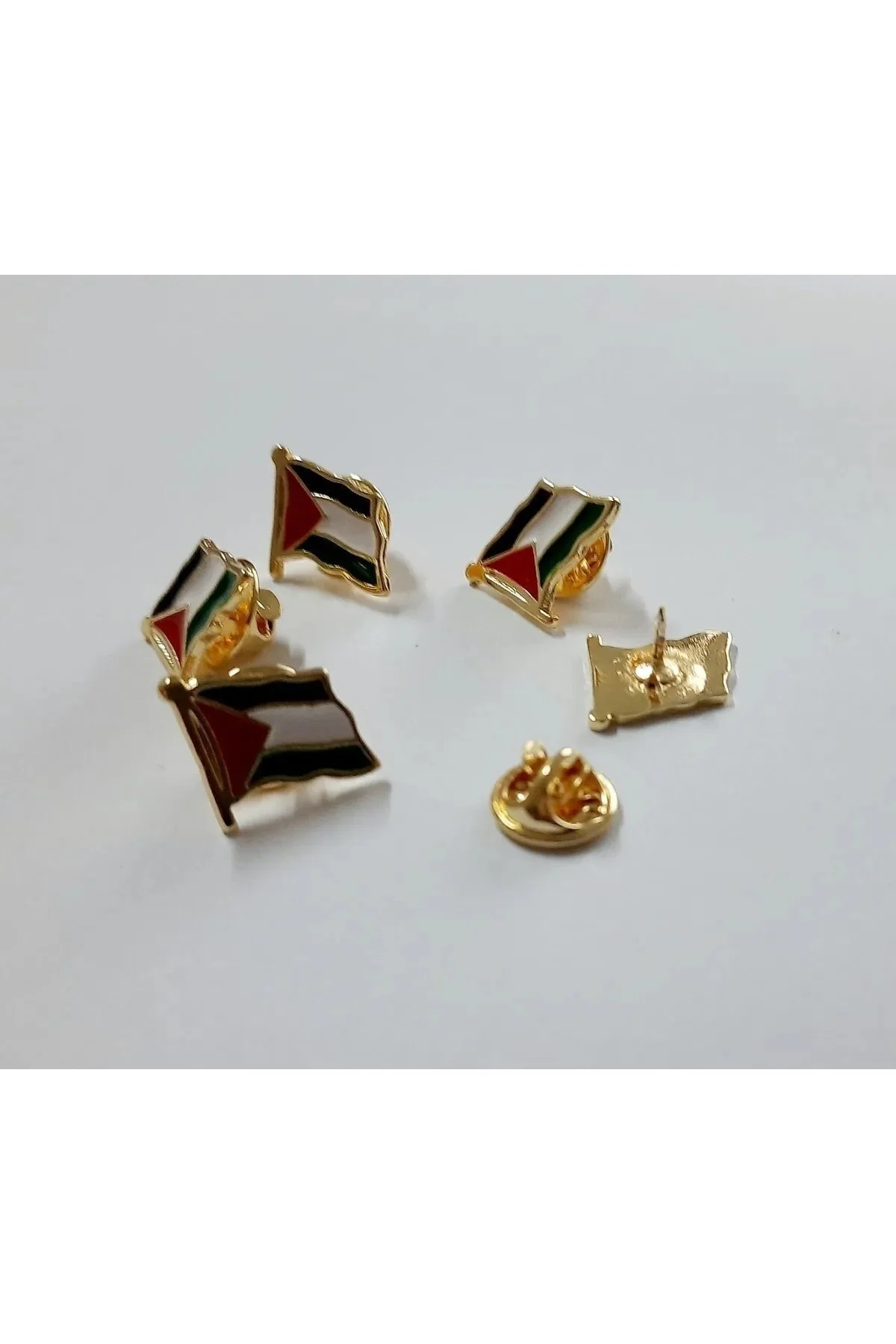 Filistin Bayrağı Kudüs - Palestine Metal Yaka İğnesi Rozet Gümüş 5 Adet - Yuchicly Görsel 3