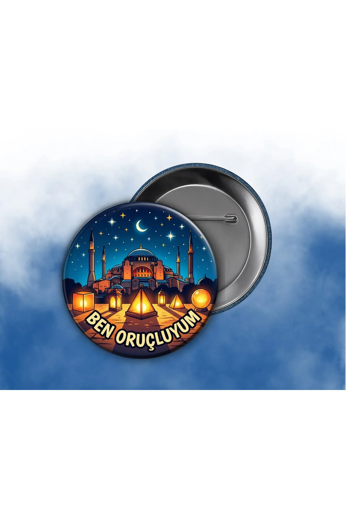 Ben Oruçluyum Rozeti - Çocuklar İçin Ramazan Motivasyon Hediyesi - 58mm İğneli Metal Rozet