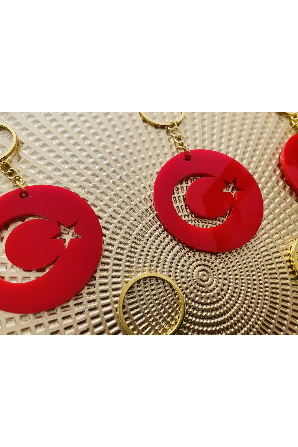 10 ADET AYYILDIZ ANAHTARLIK PLEKSİ AYYILDIZ ANAHTARLIK 29 EKİM HEDİYESİ ANAHTARLIK - guluslazerkesim Görsel 2