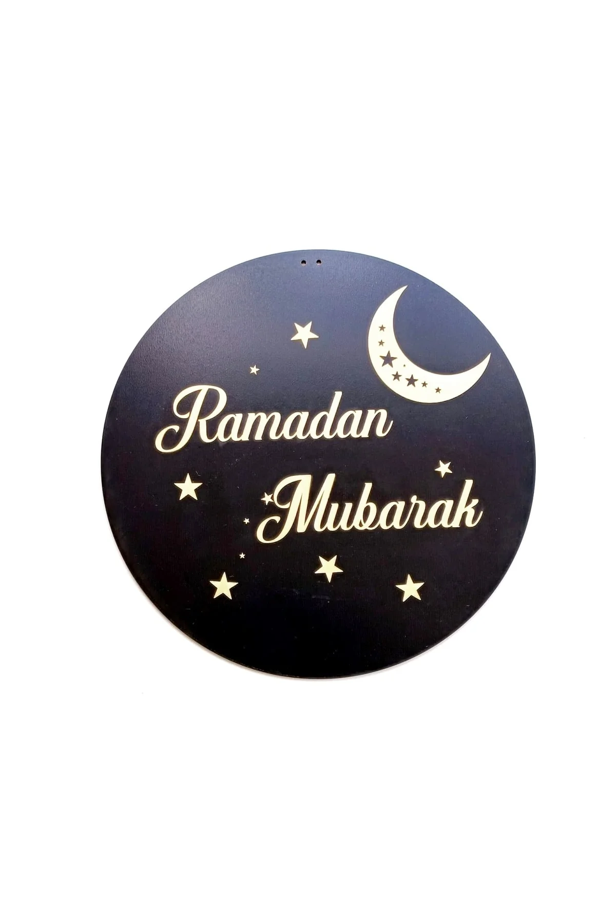 Ramazan Mubarak Yazılı Siyah Zemin Gold Yazı Kapı Süsü - Seyyar Atölye Görsel 2