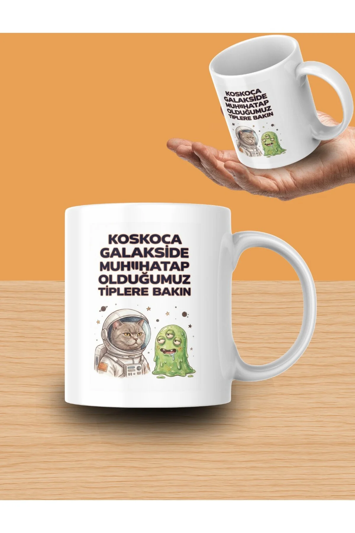"Koskoca Galakside Muhatap Olduğumuz Tiplere Bakın" Yazılı Kupa Bardak