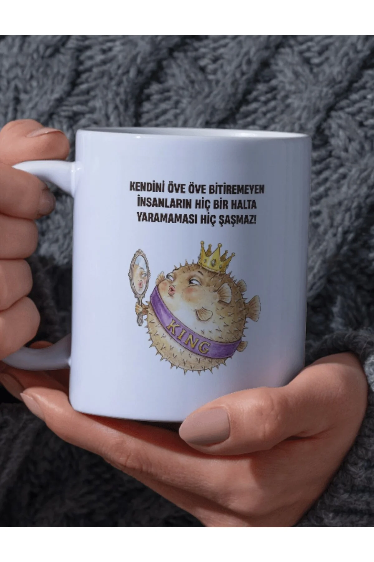 "Kendini Öve Öve Bitiremeyen İnsanların Hiç Bir Halta Yaramaması Hiç Şaşmaz!" Yazılı Kupa Bardak - Fikart Görsel 2