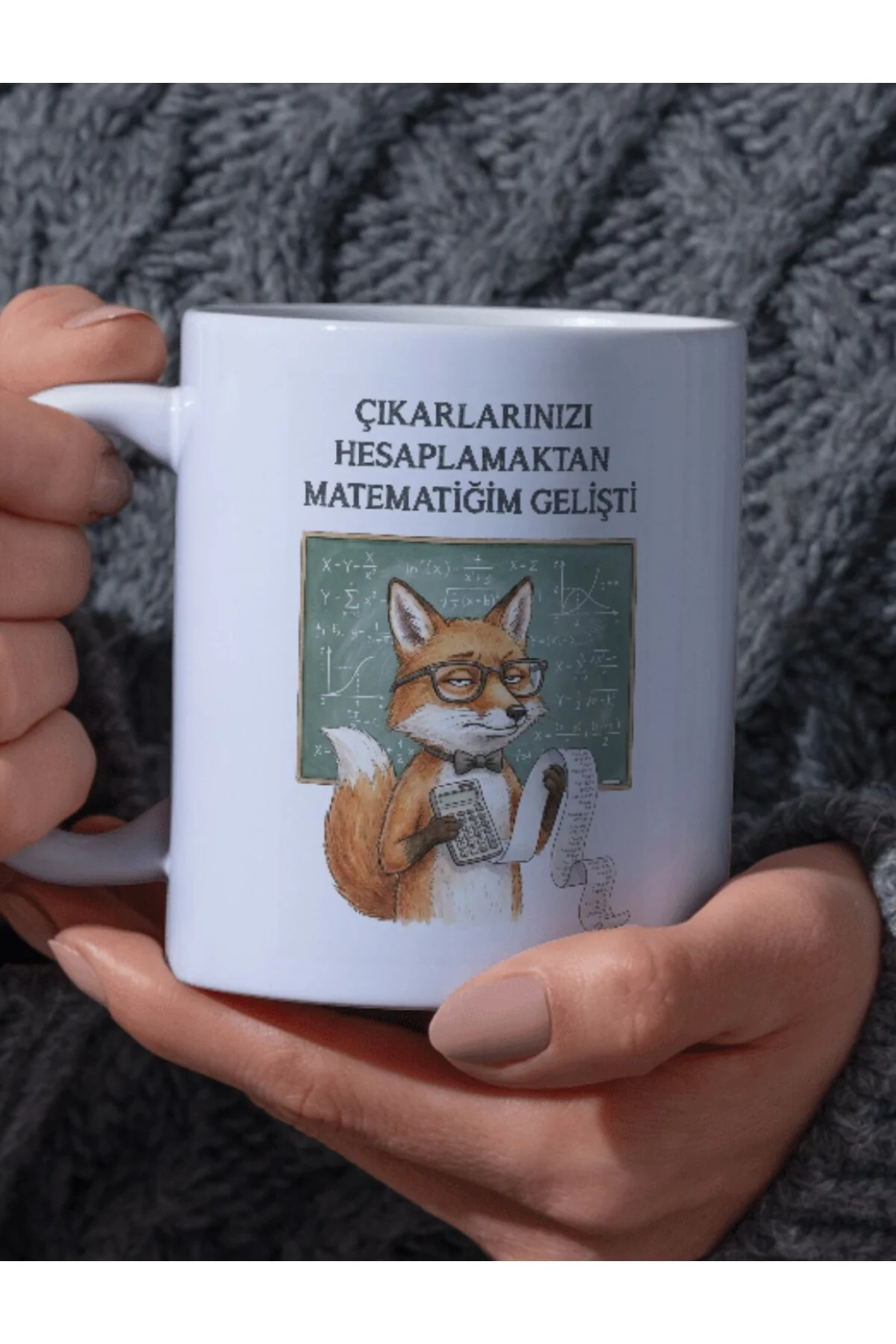 "Çıkarlarınızı Hesaplamaktan Matematiğim Gelişti" Yazılı Kupa Bardak - Fikart Görsel 2