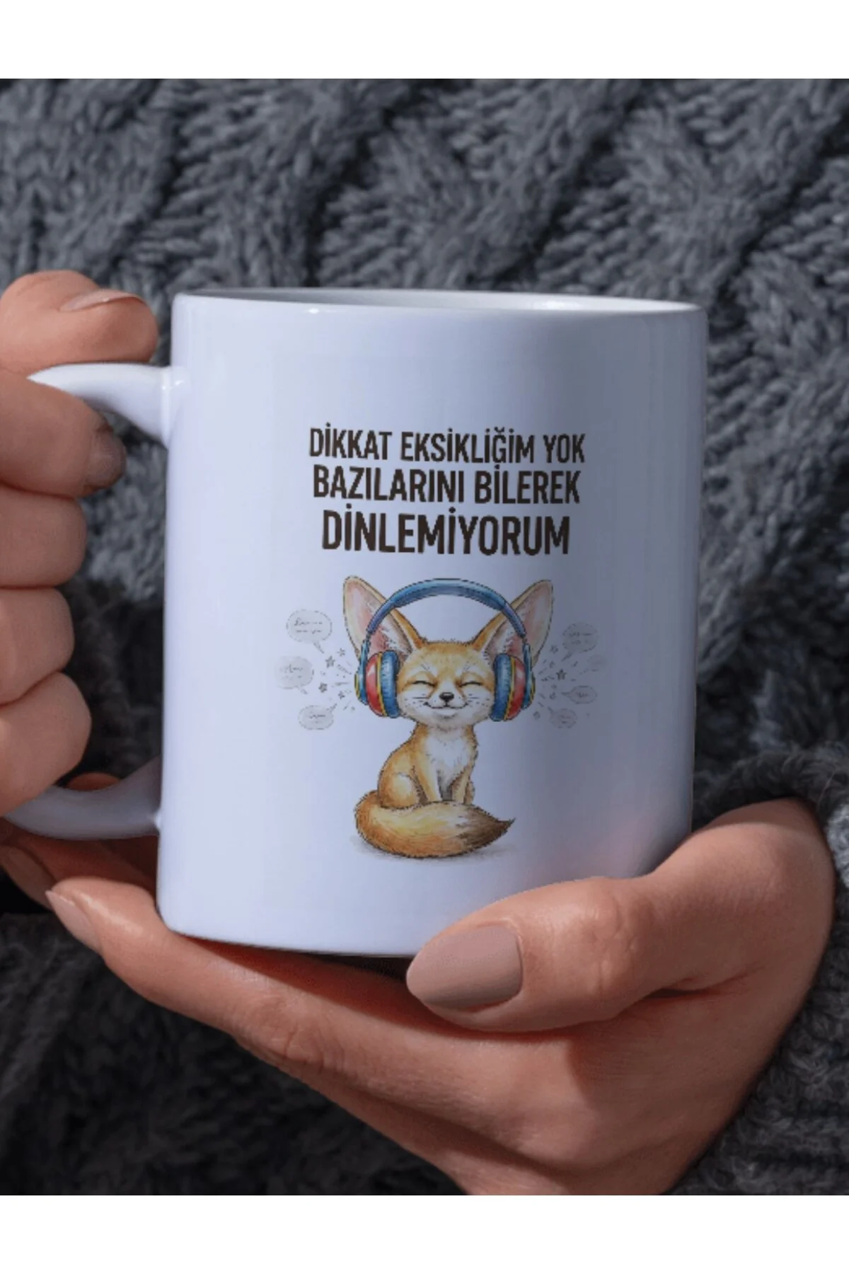 "Bana Bişey Olmaz Diyip Her Şeyin Altından Kalkan Ben" Yazılı Tasarım Kupa Bardak - Fikart Görsel 2