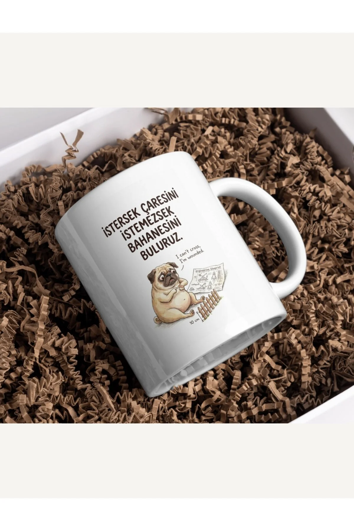 "İstersek Çaresini İstemezsek Bahanesini Buluruz" Pug Kupa