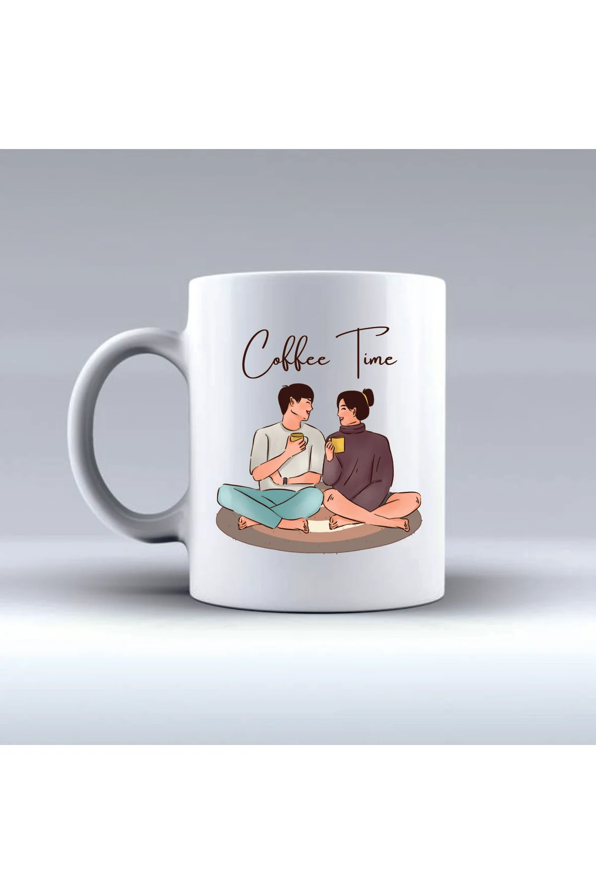 Coffee Time Resimli Kendin Tasarla Arkadaş Bardağı Kişiye Özel Isim Yazılı Seramik Kupa Bardak - Ceylin Hobi Hediyelik