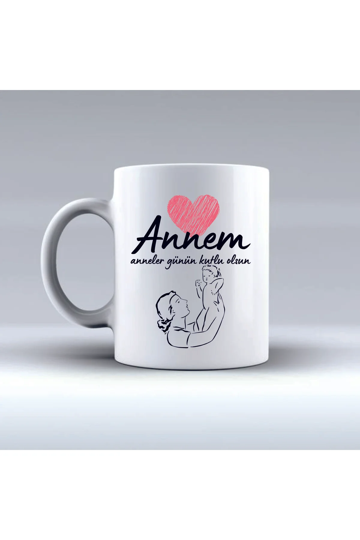 Annem Anneler Günün Kutlu Olsun Baskılı Resim Baskılı Kişiye Özel Isim Yazılı Seramik Kupa Bardak - Ceylin Hobi Hediyelik