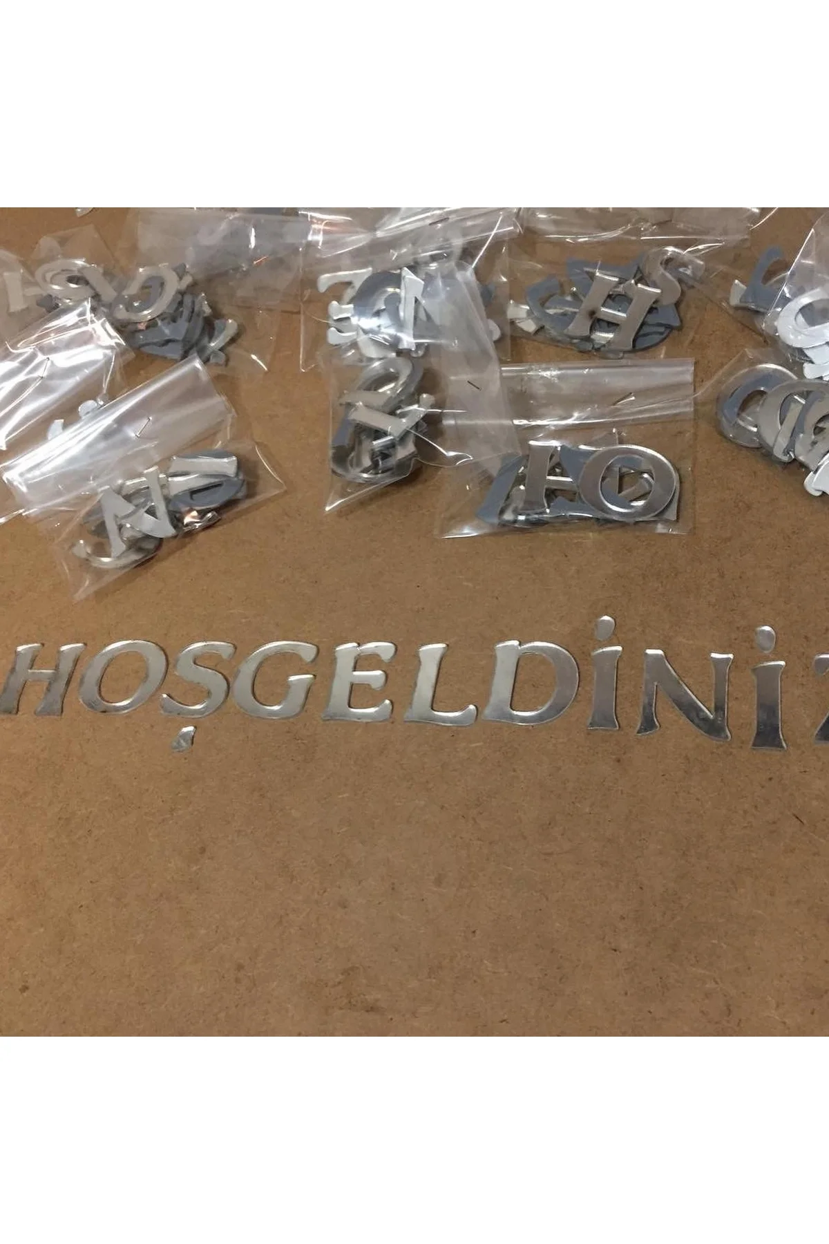 1 Set Gümüş Pleksi Hoşgeldiniz Harfleri 3 Cm Harfler