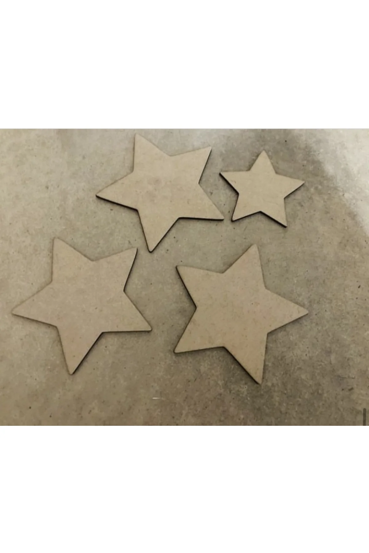 10 ADET 5 CM HAM AHŞAP YILDIZ YAZISIZ