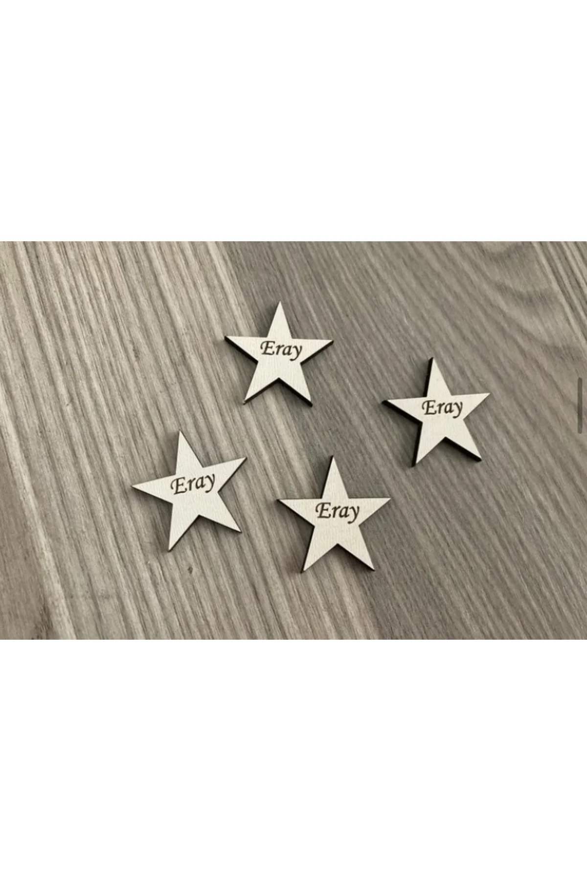 25 ADET AHŞAP 3CM YILDIZ ETİKET AHŞAP YILDIZ YAZILI 3CM EBAT