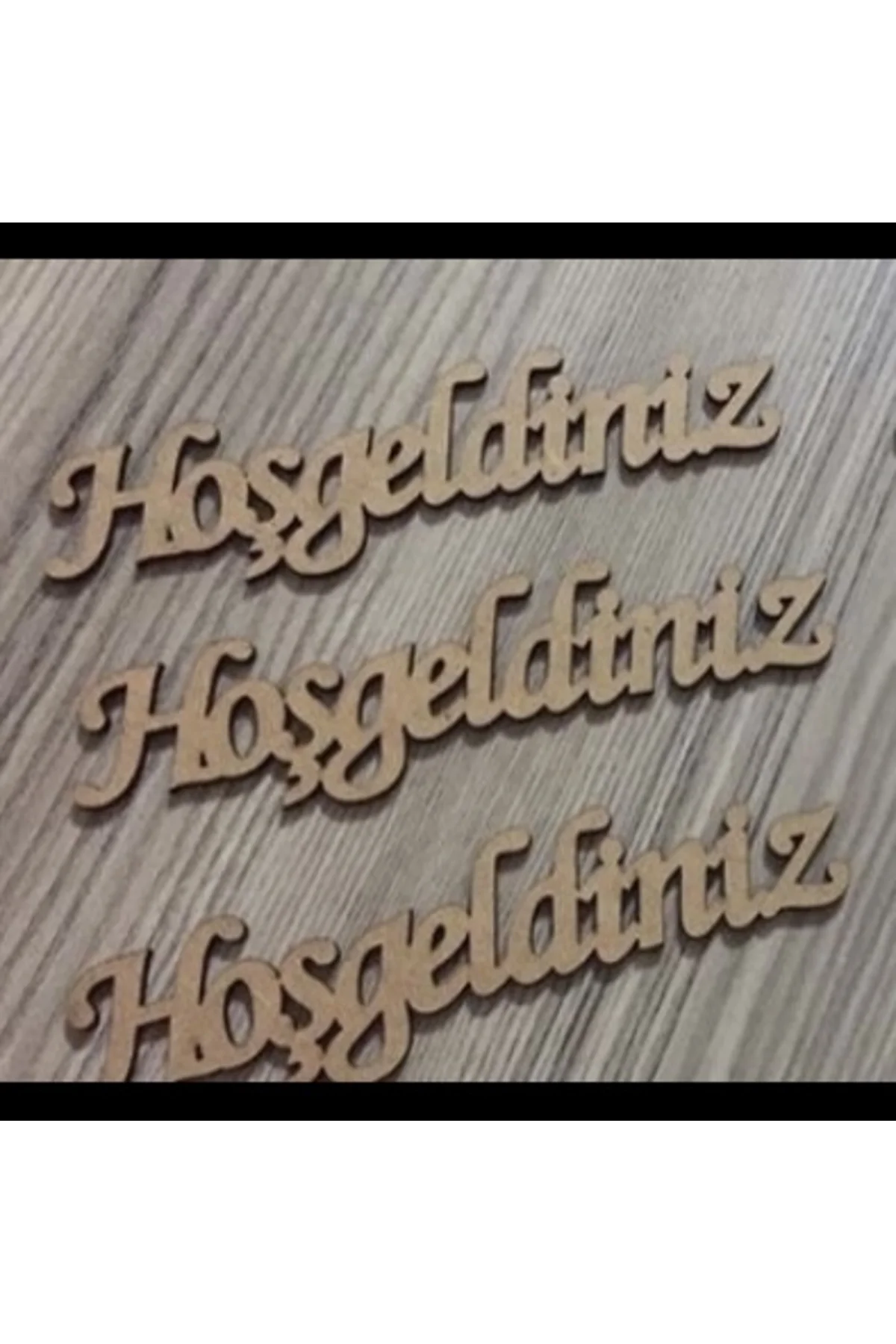 3 Adet Ham Renk 20x3 Cm Ebatlı Hoşgeldiniz Yazısı Ahşap Yazı