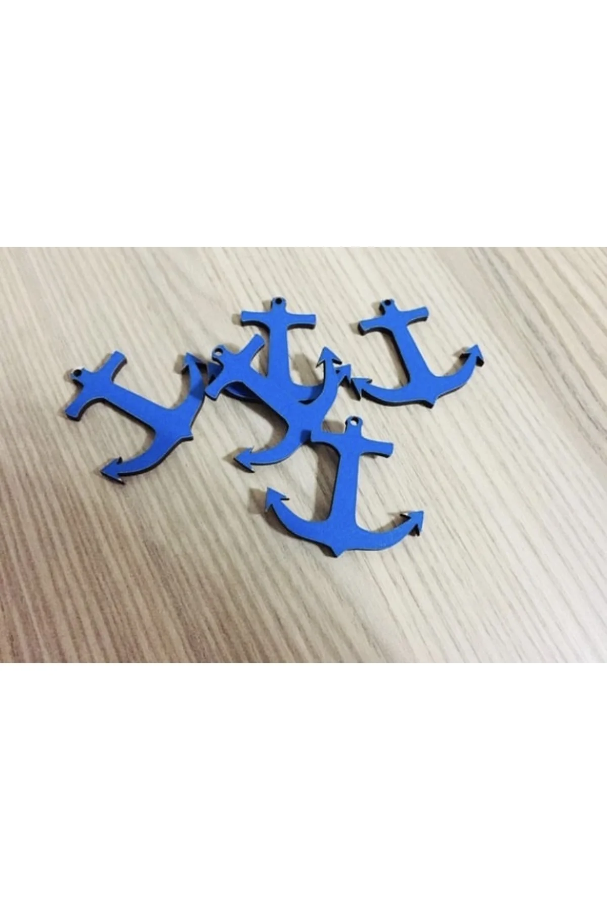 25 ADET MAVİ AHŞAP GEMİ ÇAPASI YAZISIZ 5 CM EBAT