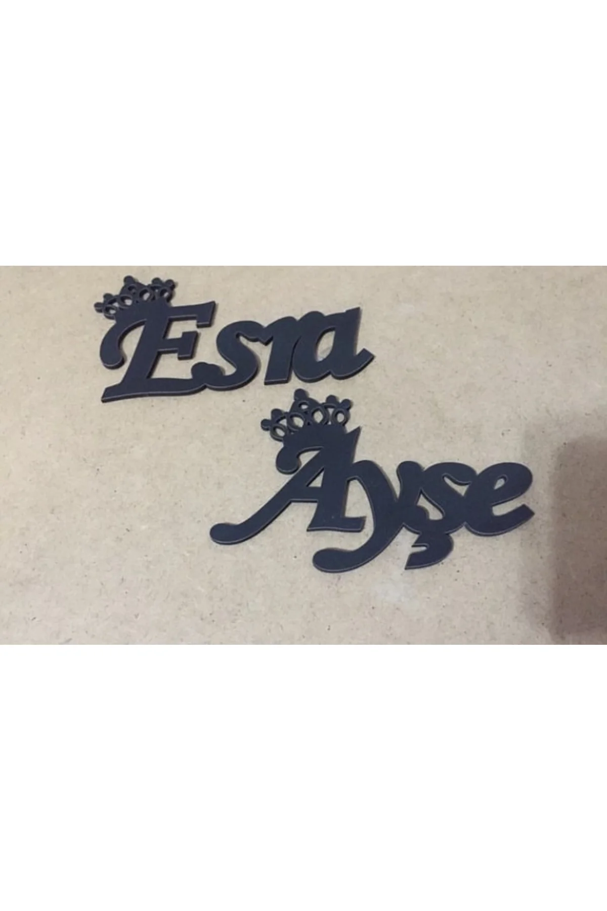 15x4 cm EBATLI 1 ADET SİYAH AHŞAP İSİM