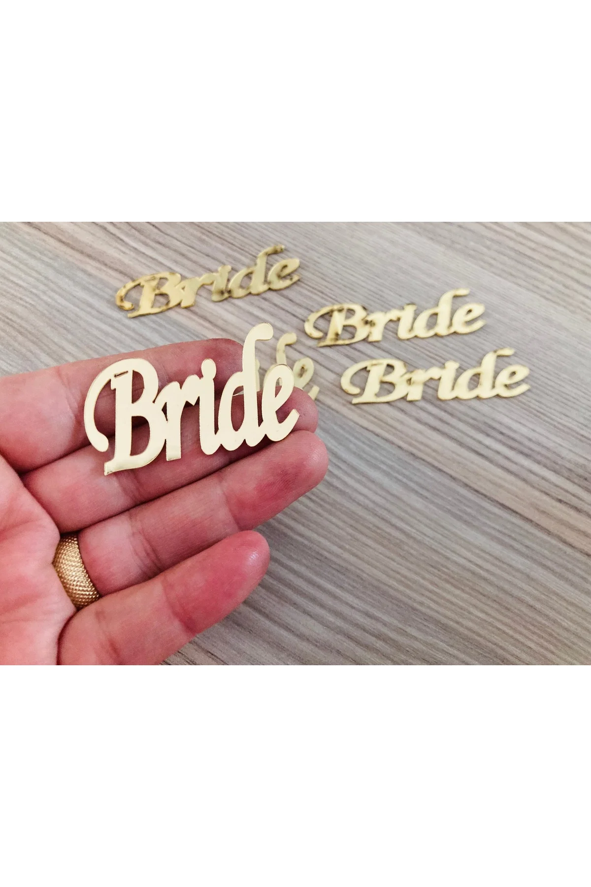 10 ADET 7x2 CM Pleksi Bride Yazısı Bride Pleksi Yazı - guluslazerkesim Görsel 2