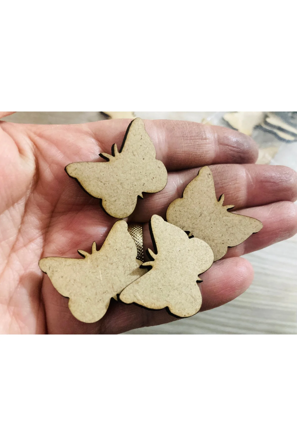 20 Adet Ahşap 3 Cm Boyanabilir Kelebek Hediyelik Süsleme Ürünü Ahşap Kelebek