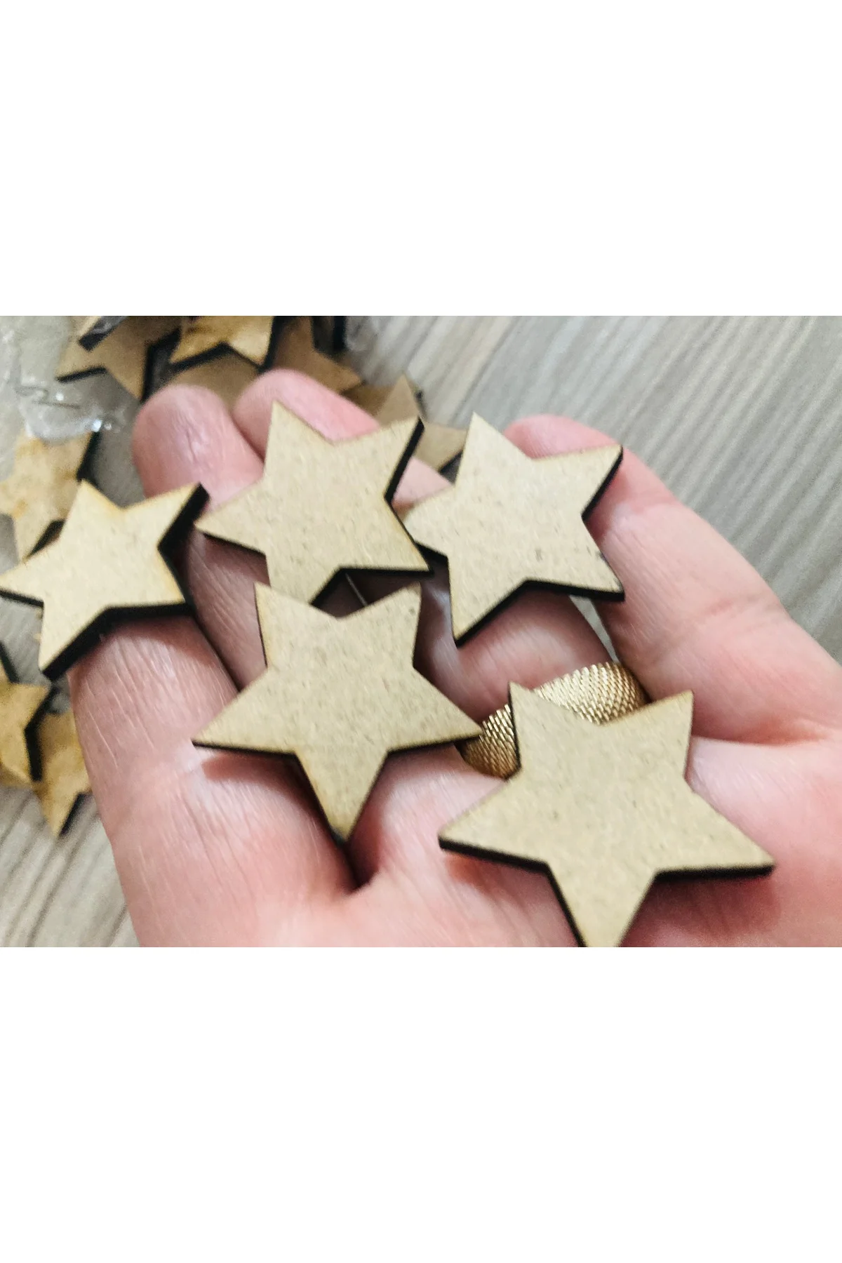 20 Adet Ahşap 3 Cm Boyanabilir Yıldız Hediyelik Süsleme Ürünü Ahşap Yıldız