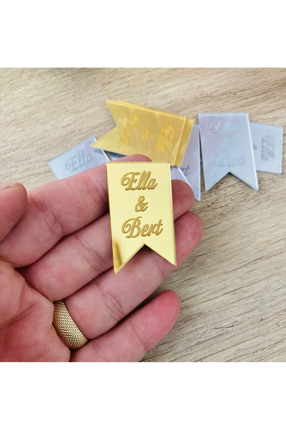 20 ADET KURDELE MODELLİ PLEKSİ ETİKET 4x2 CM EBATLI PLEKSİ SÜSLEME ÜRÜNÜ - guluslazerkesim Görsel 2