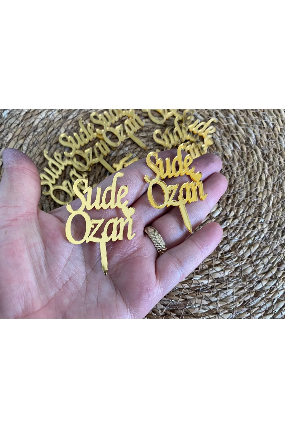 10 ADET 5 CM CUPCAKE İÇİN İSİM PLEKSİ MİNİ ÇUBUKLU PLEKSİ İSİMLER - guluslazerkesim Görsel 2