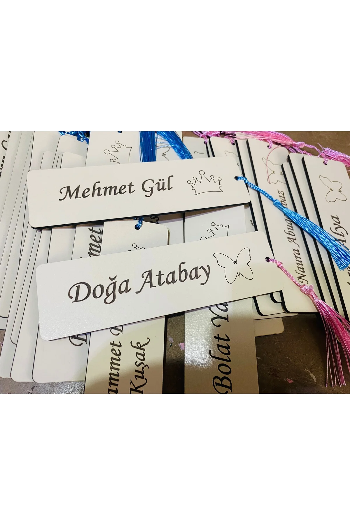 10 ADET OKUL HEDİYELİK ÖĞRENCİ İSİMLİ KİTAP AYRACI 17x5 CM