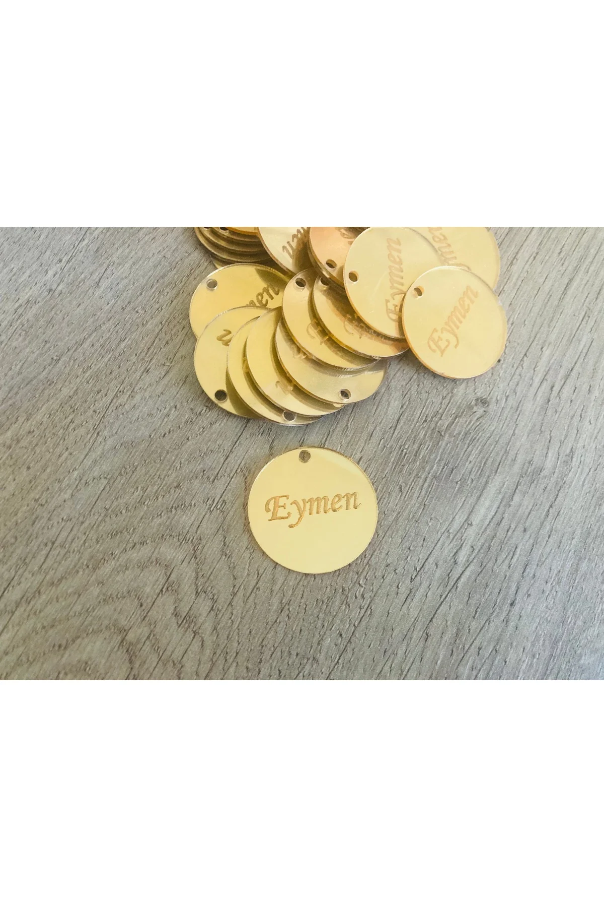 15 ADET 3 CM DELİKLİ YUVARLAK PLEKSİ GOLD GÜMÜŞ
