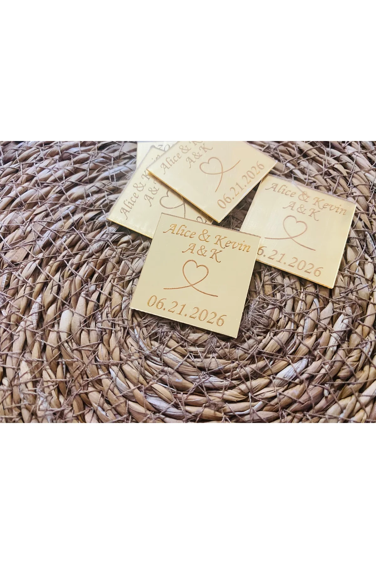 10 ADET 3.5x3.5 CM KARE MADLEN ÇİKOLATA İÇİN PLEKSİ ETİKET SADECE PLEKSİ - guluslazerkesim Görsel 3
