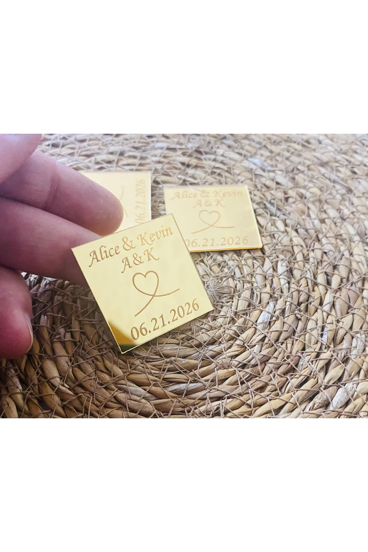 10 ADET 3.5x3.5 CM KARE MADLEN ÇİKOLATA İÇİN PLEKSİ ETİKET SADECE PLEKSİ