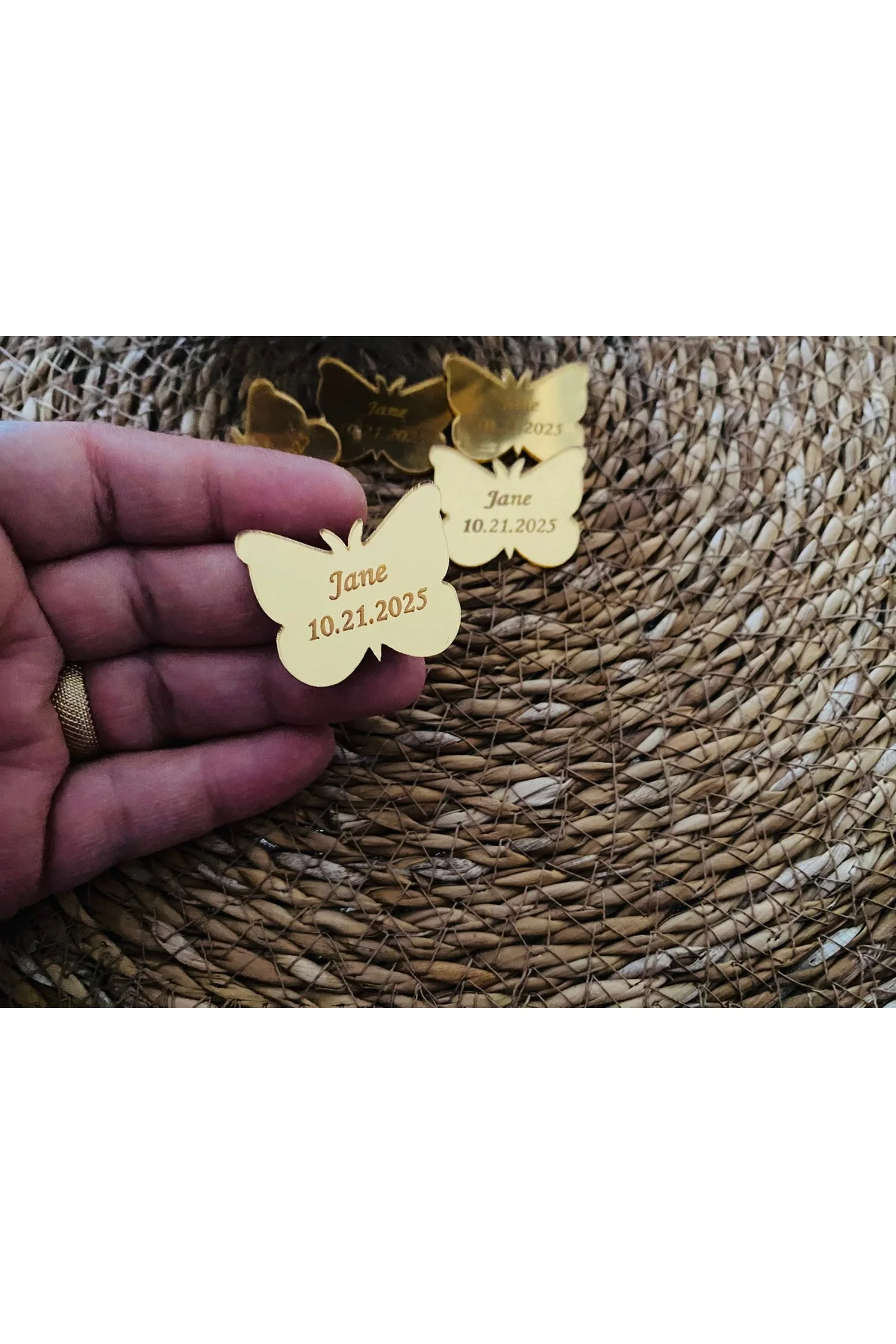 20 ADET PLEKSİ KELEBEK 3CM ARKASI BANTLI PLEKSİ KELEBEK GOLD VEYA GÜMÜŞ