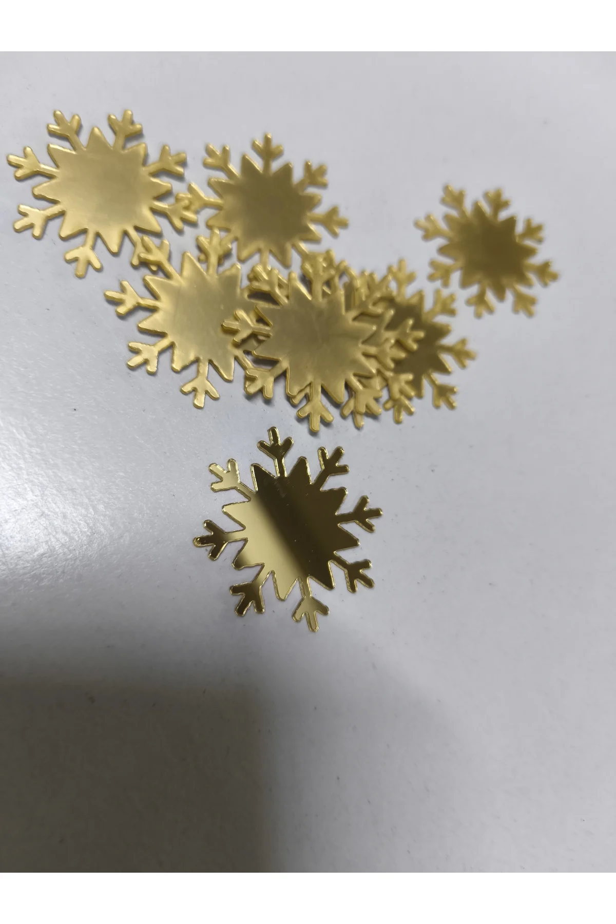 Kişiye Özel İsimli Kar Tanesi Pleksi - 30 Adet- Gold ve Gümüş - Söz, Nişani - Fikart Görsel 2