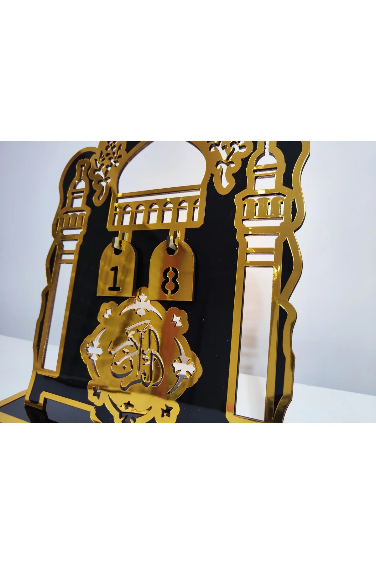 Motifli gold pleksi Ramazan Takvimi - Fikart Görsel 3