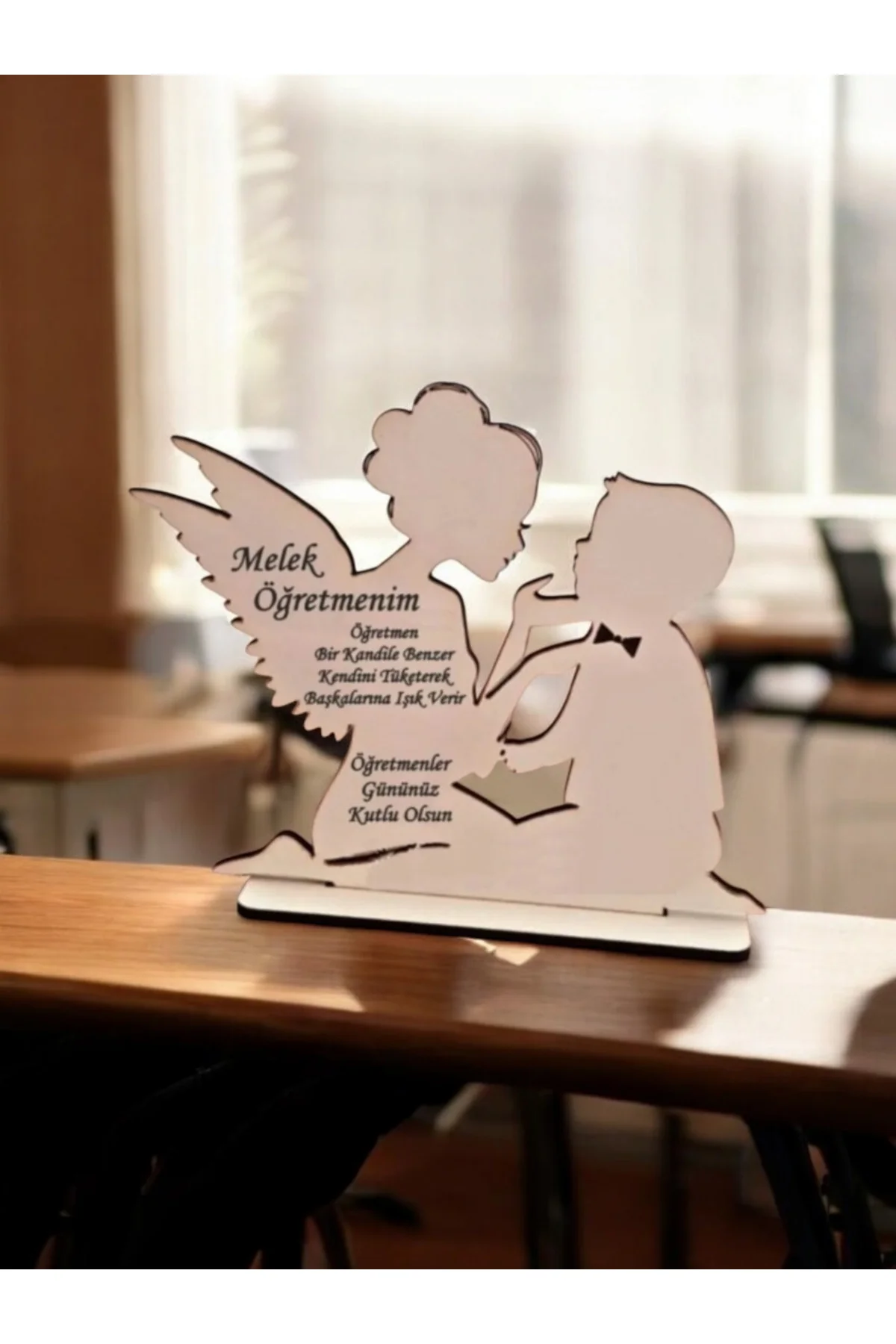 Melek Öğretmenim Hediye Plaket Melek Anne Çocuk Şeklinde Öğretmenler Günü Hediyesi